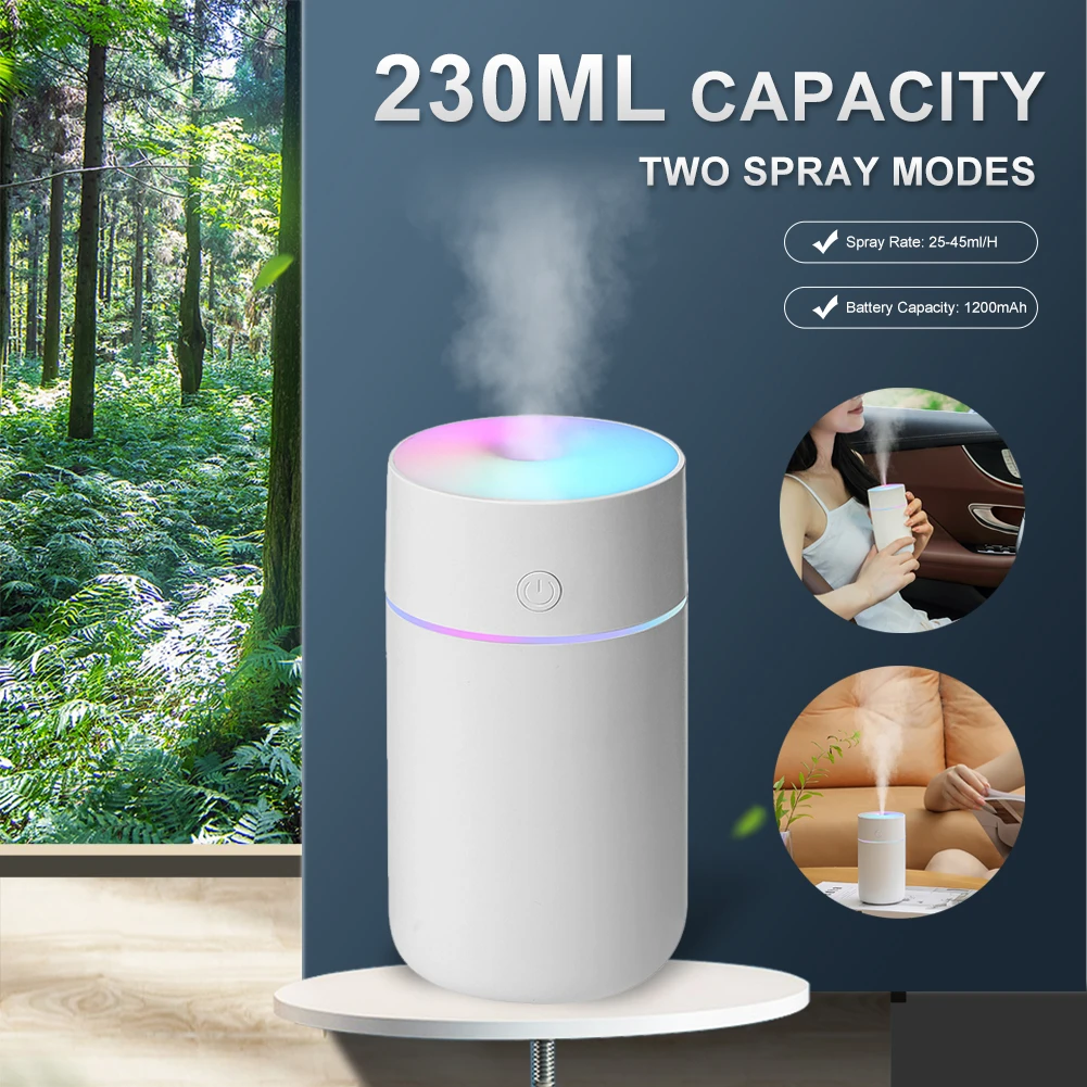 Portable Wireless Air Humidifier Diffuser USB Ultrasonic Humidifiers Home 1200mAh Battery Rechargeable humidificador Mist Maker
Portable Wireless Air Humidifier Diffuser USB Ultrasonic Humidifiers Home 1200mAh Battery Rechargeable humidificador Mist Maker