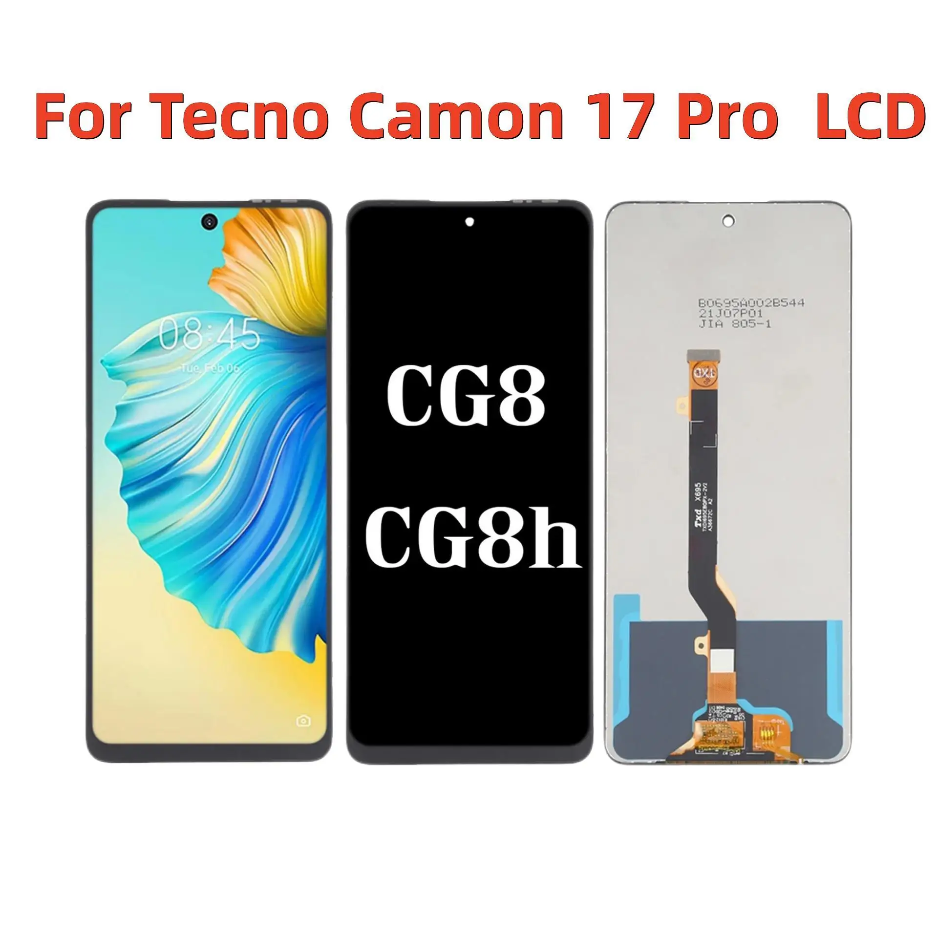 

Original 6.8'' For Tecno Camon 17 Pro 17Pro CG8 CG8h LCD Display Touch Screen Digiziter Assembly For Tecno Camon17Pro LCD