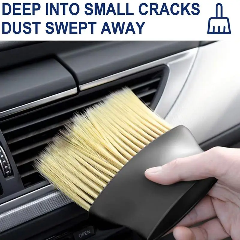 

Car Duster Interior Tool 2pcs Soft Bristle Brush Auto Detailing Supplies Cleaning Gadgets Wide Handle Car Brushes For Detailing