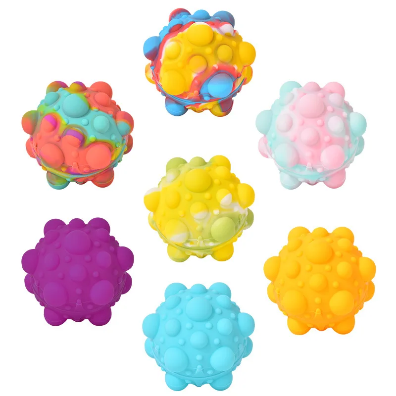 

Bubble Ball Silicone 3D Push Pops Stress Relief Ball Squeeze Sensory Fidget Toys Baby Grip Training Special Needs Adhd Autism