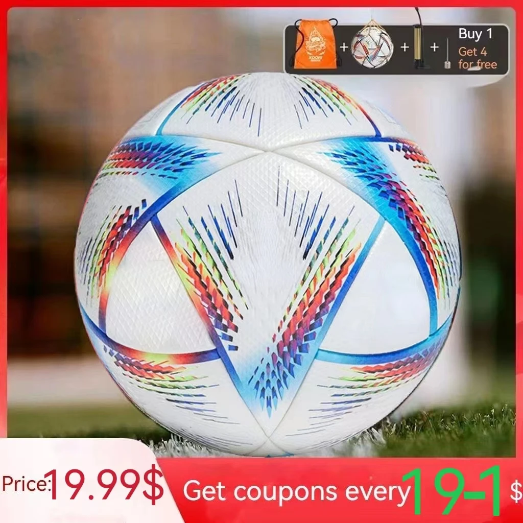 New 2022 World Cup Soccer Ball PU Material Official Size 5 Top High Quality Seamless Goal Team Match Balls Outdoor Training Ball
New 2022 World Cup Soccer Ball PU Material Official Size 5 Top High Quality Seamless Goal Team Match Balls Outdoor Training Ball
