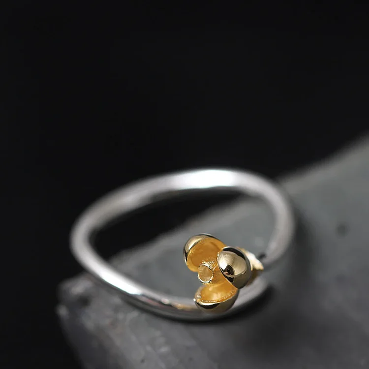 

Винтажное простое модное серебряное кольцо с цветком, изящное Открытое кольцо унисекс, банкетные ювелирные изделия, аксессуары