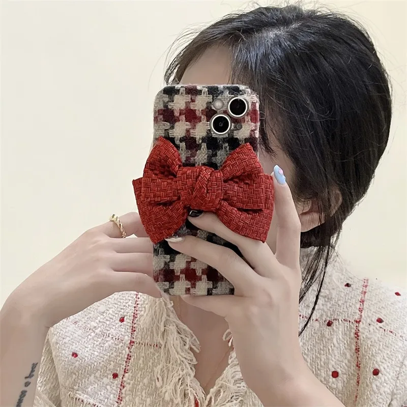 Fashion Thousand Bird Plaid Wool Bow Knot Female Phone Cover Case For Iphone 14 13 12 11 Pro Max Semi Encirclement Coque Fundas
Fashion Thousand Bird Plaid Wool Bow Knot Female Phone Cover Case For Iphone 14 13 12 11 Pro Max Semi Encirclement Coque Fundas