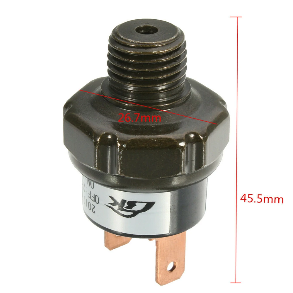 Dimension: Length: 45.5mm Width: 26.7mm Air Compressor Tank Pressure Switch 170 Psi On - 200 Psi Off Air Ride Suspension
Dimension: Length: 45.5mm Width: 26.7mm Air Compressor Tank Pressure Switch 170 Psi On - 200 Psi Off Air Ride Suspension