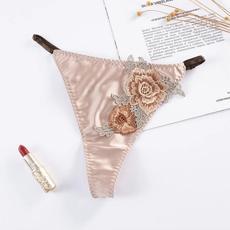 Women's Underwear Panties Women Sexy Panties Thong Underwear Heavy Silk Embroidery Large Flower Adjustable Ribbon
Women's Underwear Panties Women Sexy Panties Thong Underwear Heavy Silk Embroidery Large Flower Adjustable Ribbon