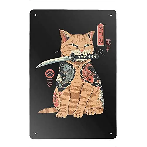 Cat Samurai Poster Retro Plaque Tin Sign Bathroom Farm Park Bar Club Restaurant Home Wall Decoration 12x16 Inches
Cat Samurai Poster Retro Plaque Tin Sign Bathroom Farm Park Bar Club Restaurant Home Wall Decoration 12x16 Inches