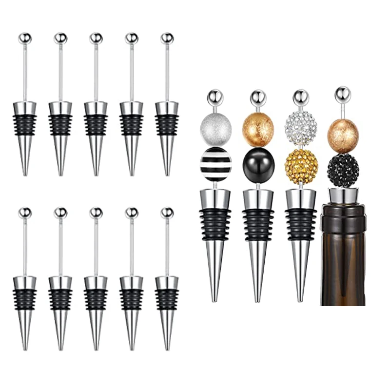 10Pcs Gadget Add A Bead Rhinestone Lampwork Decorative Beaded Wine Bottle Stopper Zinc Alloy Silver Beadable Bottle Stopper
10Pcs Gadget Add A Bead Rhinestone Lampwork Decorative Beaded Wine Bottle Stopper Zinc Alloy Silver Beadable Bottle Stopper