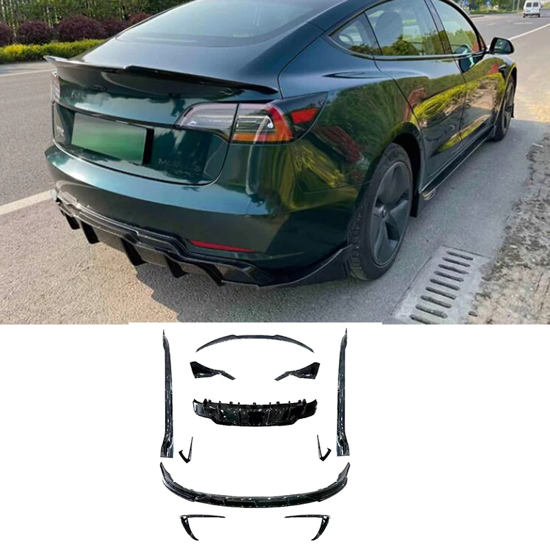 Body Kit Front Lip Rear Diffuser Side Skirt Spoiler Splitter Bunper Parts For Tesla Model 3 2018-2022 AERO Style
Body Kit Front Lip Rear Diffuser Side Skirt Spoiler Splitter Bunper Parts For Tesla Model 3 2018-2022 AERO Style