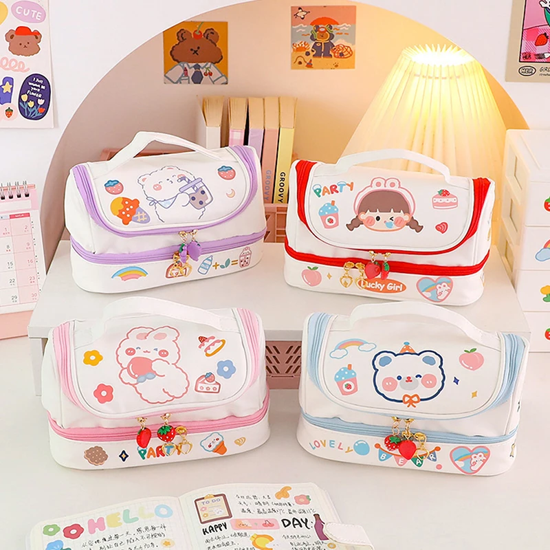Kawaii Pencil Bag Pen Cases 2 Layer High Capacity Pencils Pouch Free 1PC DIY Sticker School Stationery Girl Gift
Kawaii Pencil Bag Pen Cases 2 Layer High Capacity Pencils Pouch Free 1PC DIY Sticker School Stationery Girl Gift
