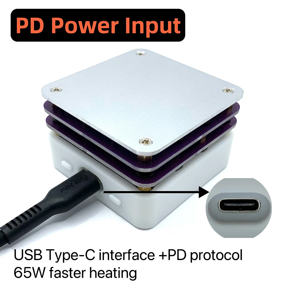PD 65W Preheating Heating Plate OLED Display Soldering Pro Heating Plate Temperature Control for PCB Board Soldering Desoldering
PD 65W Preheating Heating Plate OLED Display Soldering Pro Heating Plate Temperature Control for PCB Board Soldering Desoldering