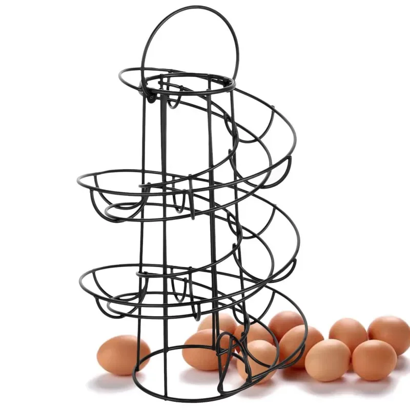 Modern Iron Spiral Egg Holder Art Display Restaurant Basket Storage Rack Deluxe Spiraling Dispenser Basket Roller Rack 24 Eggs
Modern Iron Spiral Egg Holder Art Display Restaurant Basket Storage Rack Deluxe Spiraling Dispenser Basket Roller Rack 24 Eggs