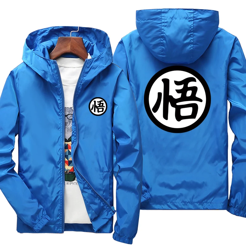 New Spring Autumn Men's Thin Casual Anime Z Goku Logo Hooded Jacket Windproof Coat Long Sleeved Zipper Top 5 Colors
New Spring Autumn Men's Thin Casual Anime Z Goku Logo Hooded Jacket Windproof Coat Long Sleeved Zipper Top 5 Colors