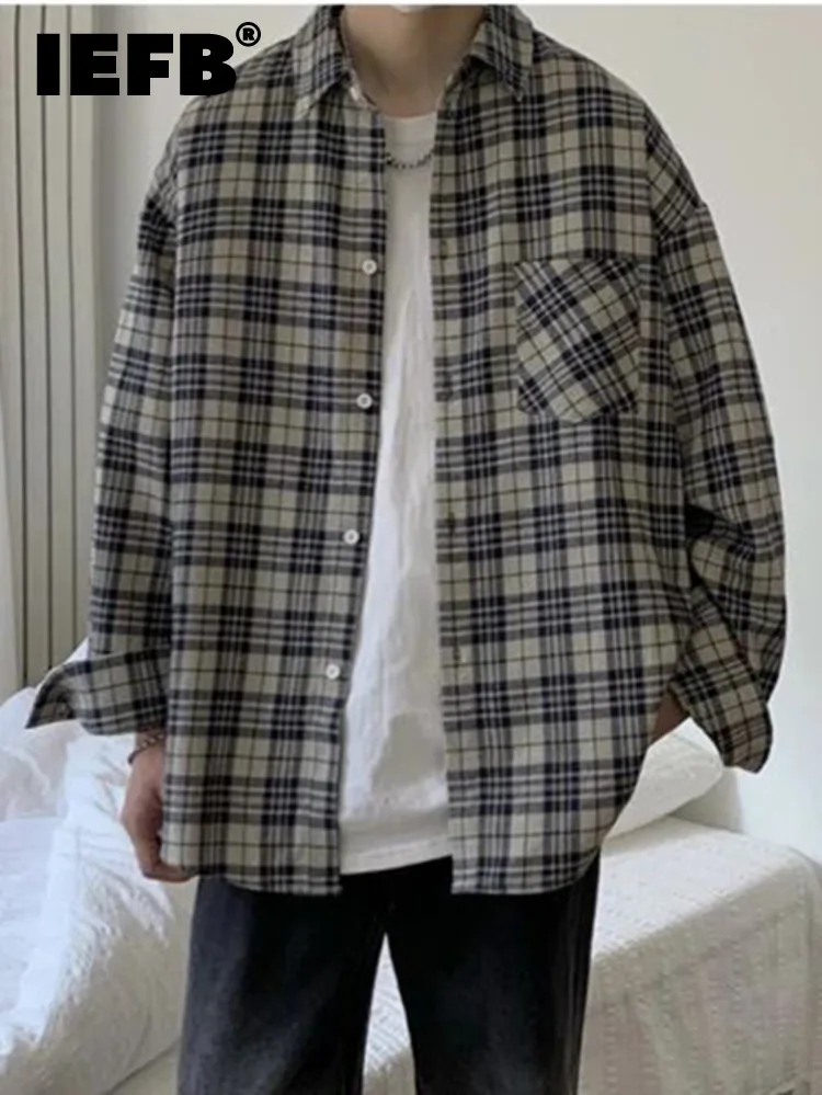 IEFB Men's Casual Longsleeved Shirt Korean Style Plaid Decoration 2022 New Loose Fashionable Turn-down Collar Blouse 9A1553
IEFB Men's Casual Longsleeved Shirt Korean Style Plaid Decoration 2022 New Loose Fashionable Turn-down Collar Blouse 9A1553