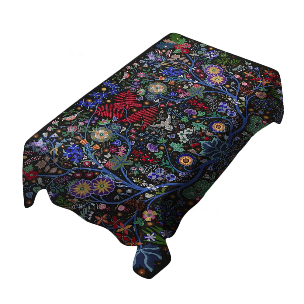 HOME LILI washable tablecloth, cosmic wisdom flower and bird pattern, green, Mexico, used for table decoration
HOME LILI washable tablecloth, cosmic wisdom flower and bird pattern, green, Mexico, used for table decoration