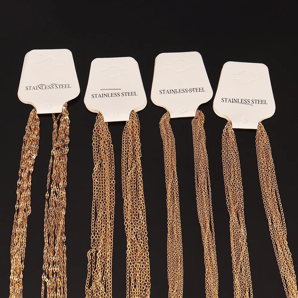 10pcs/lot Stainless Steel Flat Cable Chain Women Necklaces DIY Link Chains Pendant Necklaces Jewelry Making Supplies Wholesale
10pcs/lot Stainless Steel Flat Cable Chain Women Necklaces DIY Link Chains Pendant Necklaces Jewelry Making Supplies Wholesale