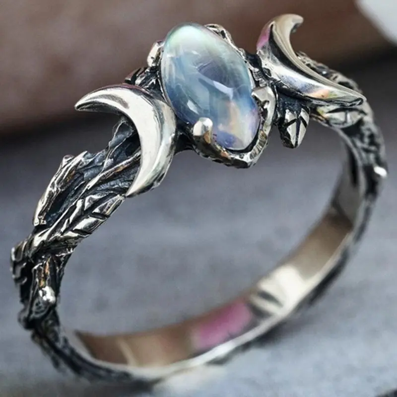 Vintage Oval Moonstone Rings for Women Double Moon Finger Ring Size 5 6 7 8 9 10 11 Trendy Jewelry Party Gifts Dropshipping
Vintage Oval Moonstone Rings for Women Double Moon Finger Ring Size 5 6 7 8 9 10 11 Trendy Jewelry Party Gifts Dropshipping