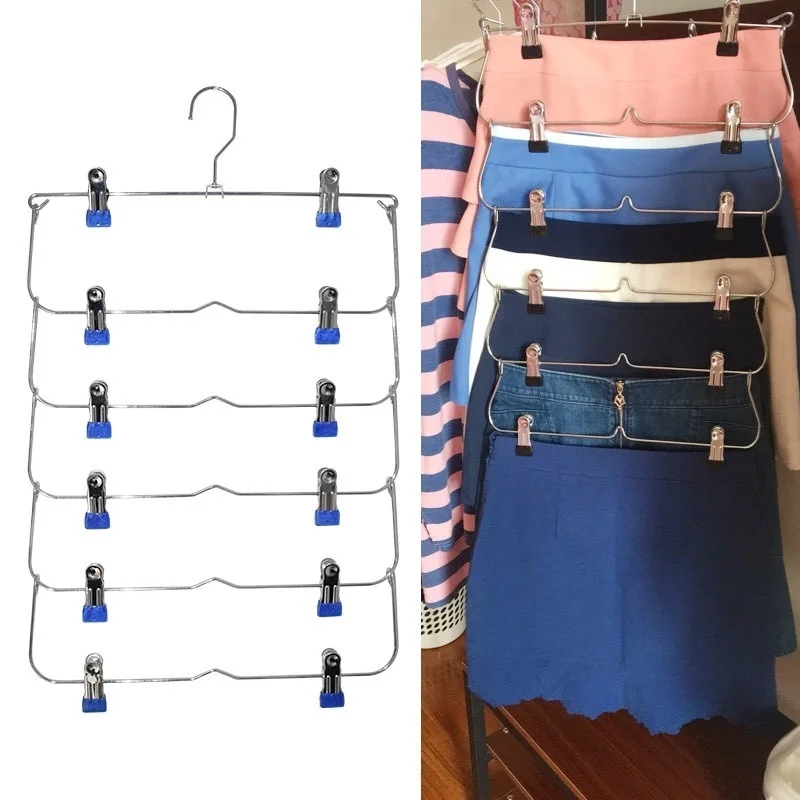 Wardrobe Storage Multi-layer Pants Clip Metal Skirt Clip Clothing Rack 1 Piece of Household Multifunctional Folding Trouser Rack
Wardrobe Storage Multi-layer Pants Clip Metal Skirt Clip Clothing Rack 1 Piece of Household Multifunctional Folding Trouser Rack