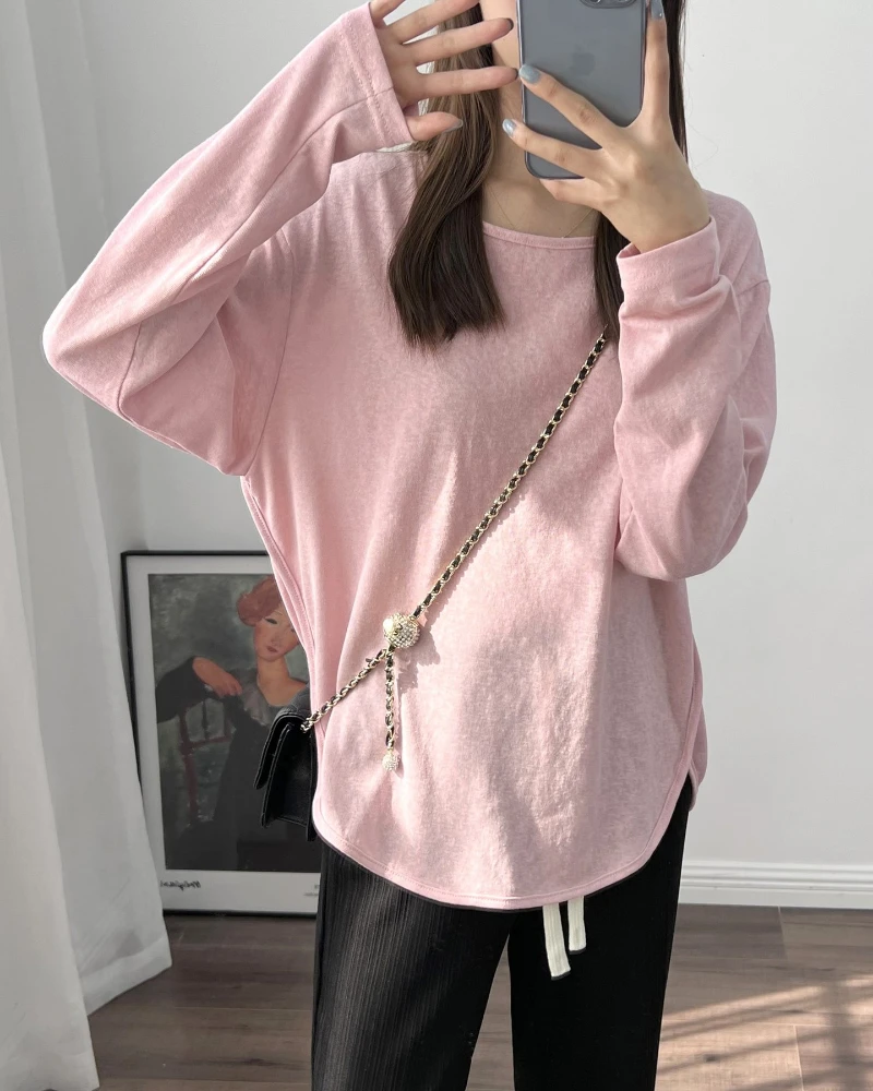 Thin comfortable slub cotton long-sleeved t-shirt women's solid color Korean version loose design sunscreen top summer
Thin comfortable slub cotton long-sleeved t-shirt women's solid color Korean version loose design sunscreen top summer