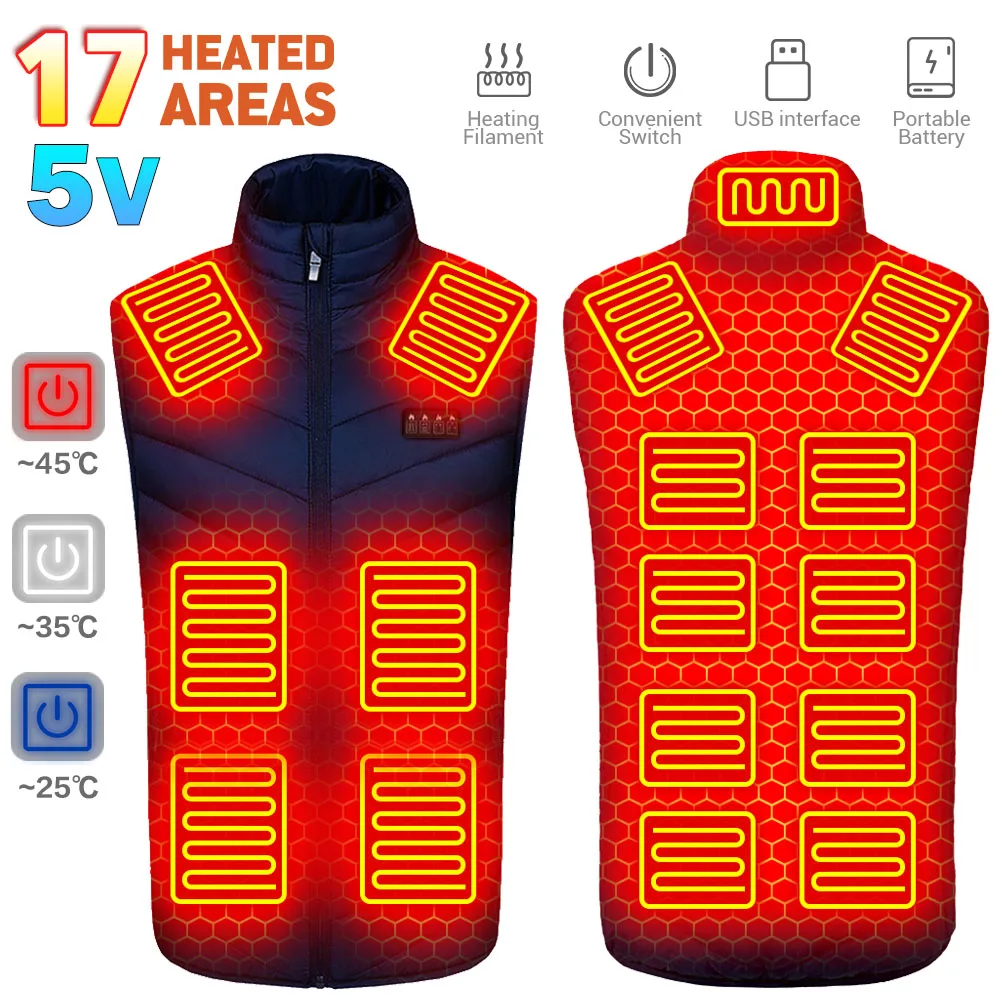 Heating Vest Jacket 17 Areas Winter Smart Heated Warm Jackets USB Heating Outdoor Hunting Coat Women Thermal Heating Clothes
Heating Vest Jacket 17 Areas Winter Smart Heated Warm Jackets USB Heating Outdoor Hunting Coat Women Thermal Heating Clothes