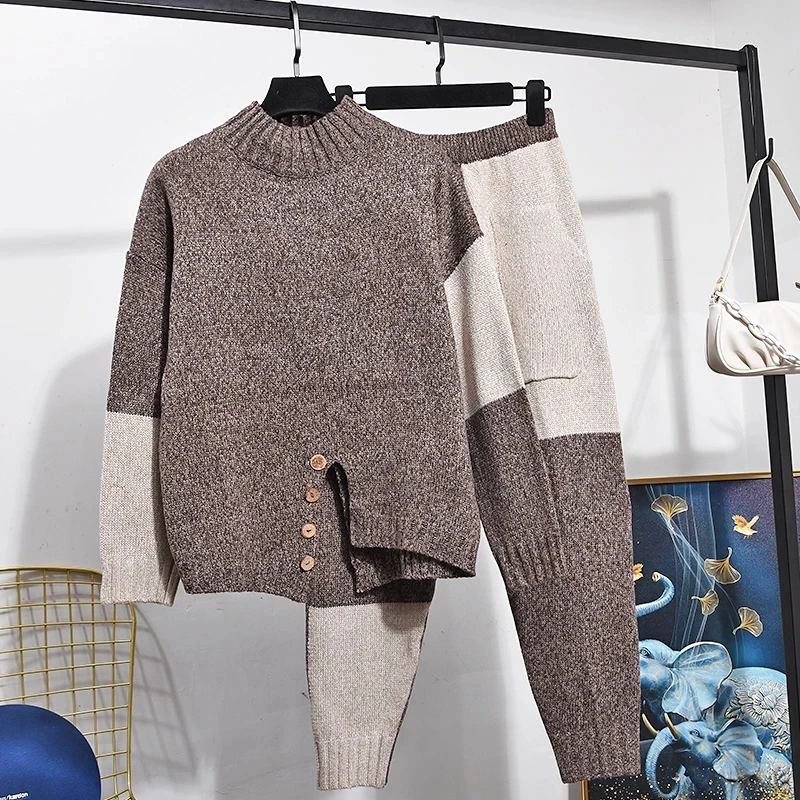 Autumn Women Tracksuit Suit Fashion Contrast Long Sleeve Sweater Temperament Knitted Pants 2 Piece Set Female Clothes Tide G575
Autumn Women Tracksuit Suit Fashion Contrast Long Sleeve Sweater Temperament Knitted Pants 2 Piece Set Female Clothes Tide G575
