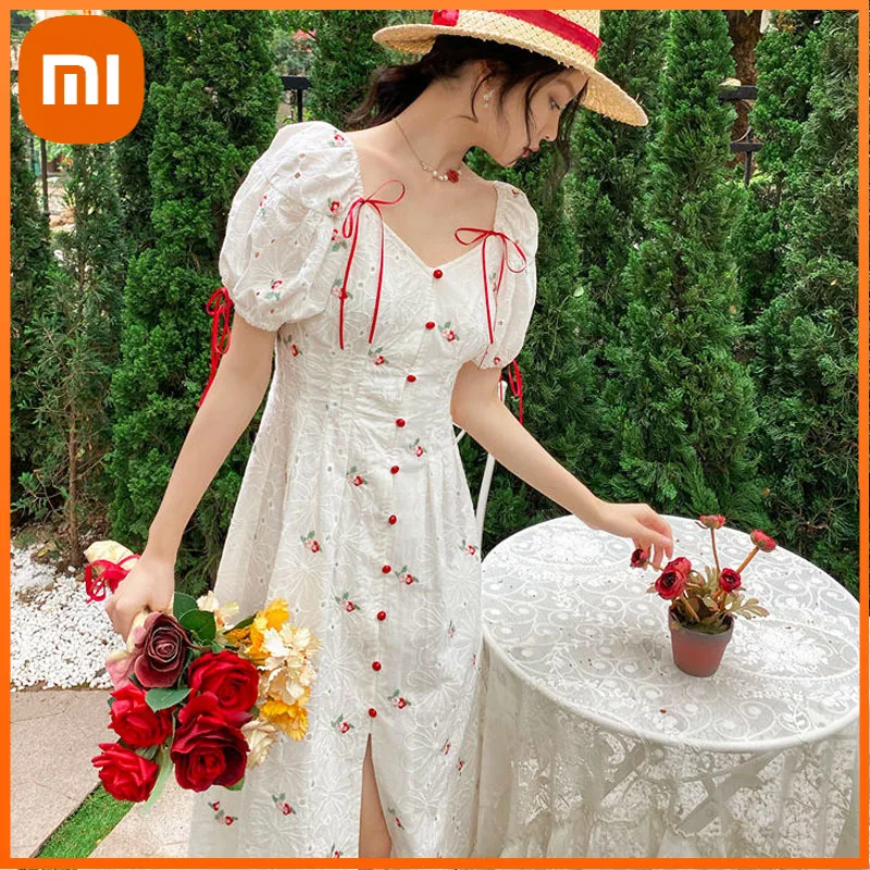 Xiaomi Floral Vintage Summer Dresses Women Embroidery Square Collar Design Split Midi Dress French Korean Casual Dress Female
Xiaomi Floral Vintage Summer Dresses Women Embroidery Square Collar Design Split Midi Dress French Korean Casual Dress Female