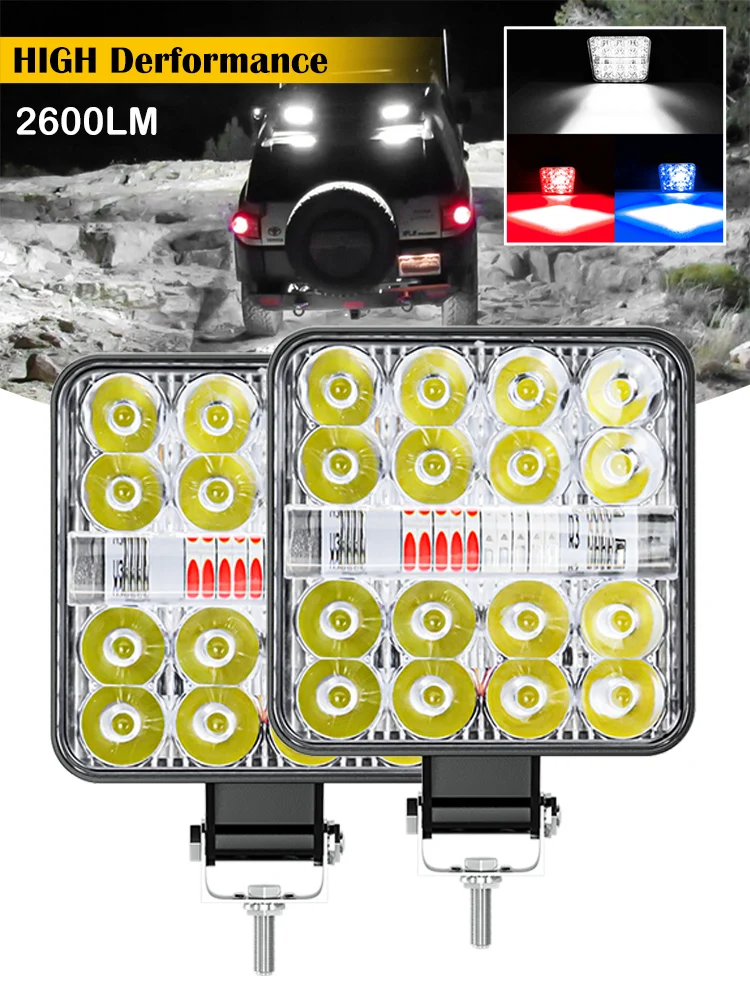 2Pcs 48W Car LED Work Light Square LED Pod 3 Colors High Brightness LED Spot Light Warning Fog Lamp for Car SUV Truck ATV Ship
2Pcs 48W Car LED Work Light Square LED Pod 3 Colors High Brightness LED Spot Light Warning Fog Lamp for Car SUV Truck ATV Ship