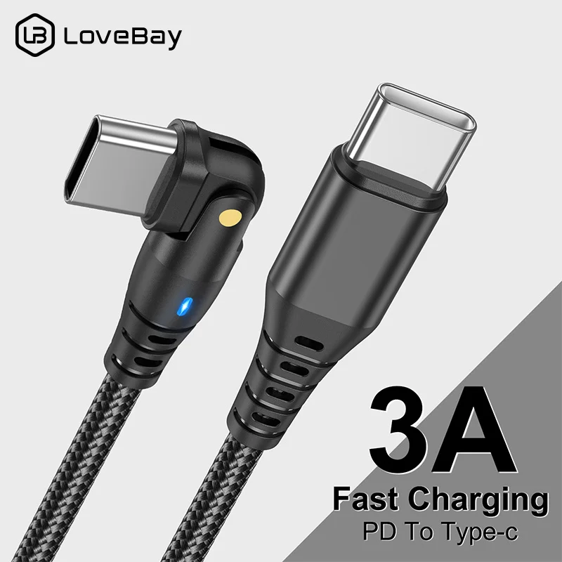 Lovebay 180 Rotate USB C To USB Type C Cable PD 60W Fast Charging Cable For Samsung Huawei Xiaomi 12 Quick Charge 3.0 Date Cord
Lovebay 180 Rotate USB C To USB Type C Cable PD 60W Fast Charging Cable For Samsung Huawei Xiaomi 12 Quick Charge 3.0 Date Cord