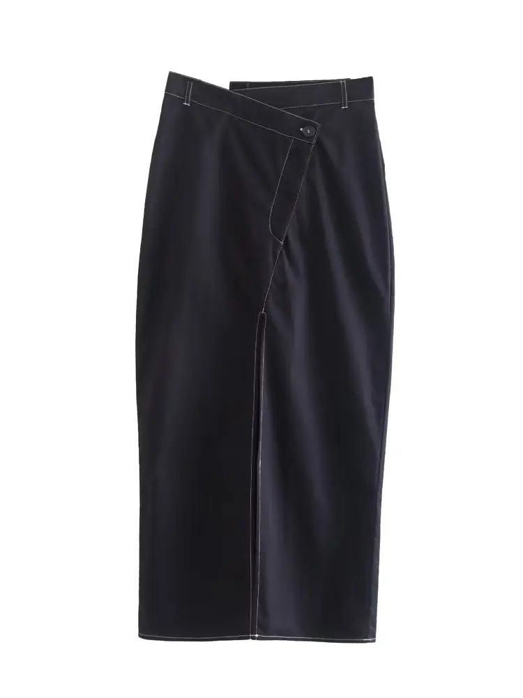 ZXQJ Women 2022 Fashion Contrast Topstitching Front Slit Midi Skirt Vintage High Waist Zipper Fly Female Skirts Streetwear
ZXQJ Women 2022 Fashion Contrast Topstitching Front Slit Midi Skirt Vintage High Waist Zipper Fly Female Skirts Streetwear