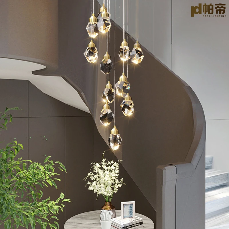 PD Nordic crystal chandelier duplex villa stair lamp living room dining room lamp exhibition hall rest area decorative lamp
PD Nordic crystal chandelier duplex villa stair lamp living room dining room lamp exhibition hall rest area decorative lamp