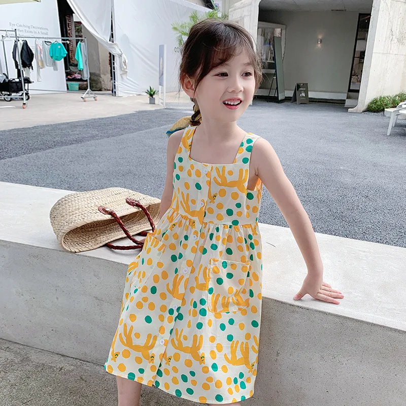Girls Summer Dress Korean Print Suspender Skirt Kids Toddler Summer Casual Dresses A-LINE Cute Children's Clothing 
Girls Summer Dress Korean Print Suspender Skirt Kids Toddler Summer Casual Dresses A-LINE Cute Children's Clothing