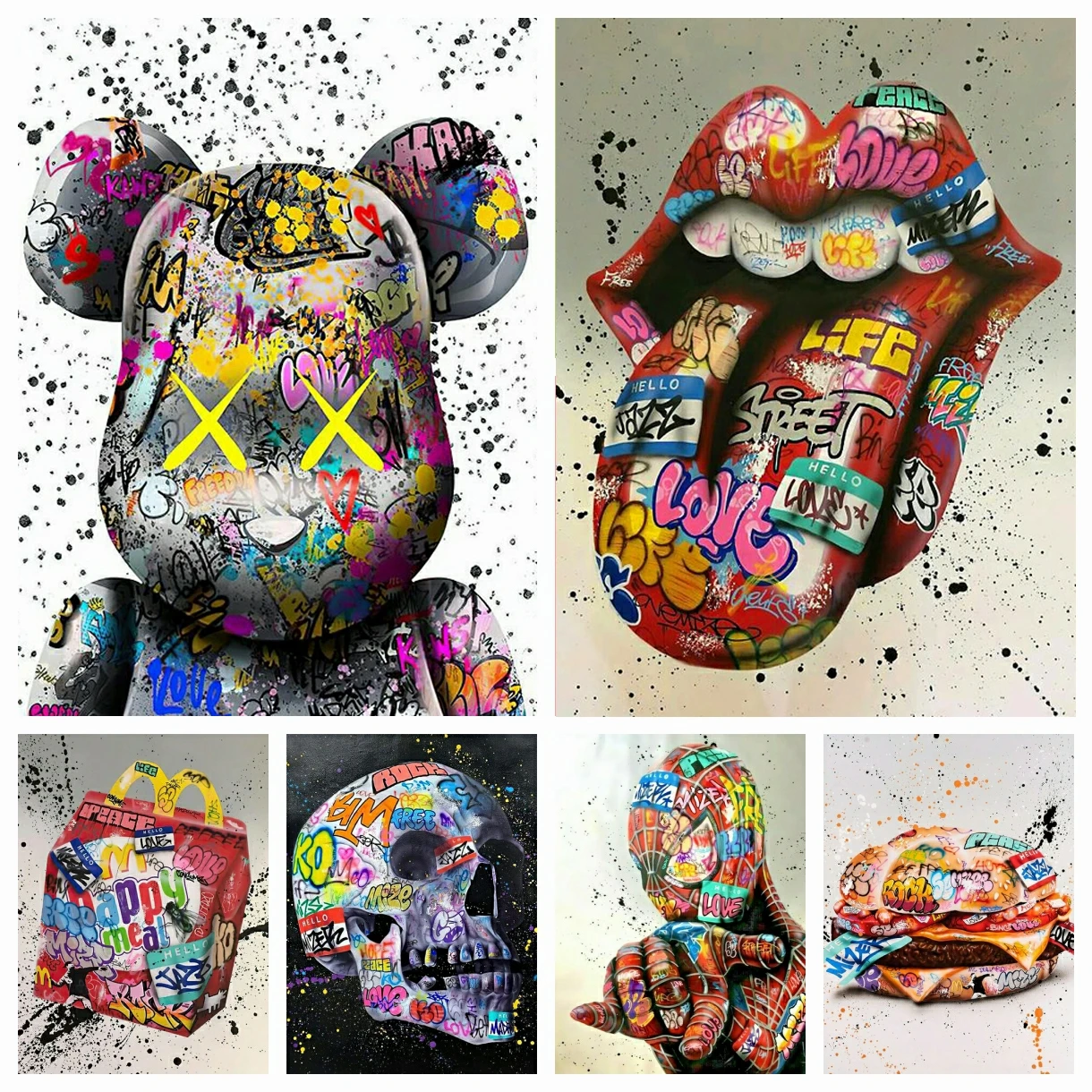 Colorful Graffiti Diamond Painting Full Square Round Drills Cartoon Skull Lip Cross Stitch Handwork Mosaic Home Decor Child Gift
Colorful Graffiti Diamond Painting Full Square Round Drills Cartoon Skull Lip Cross Stitch Handwork Mosaic Home Decor Child Gift