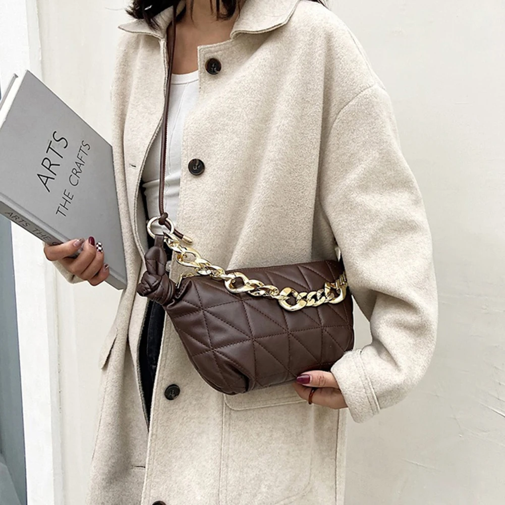 Women's Bag Trend Exquisite Quilted Cotton Padded PU Pure Color Fanny Pack Chain Lattice Pattern Crossbody Bag Designer Handbags
Women's Bag Trend Exquisite Quilted Cotton Padded PU Pure Color Fanny Pack Chain Lattice Pattern Crossbody Bag Designer Handbags