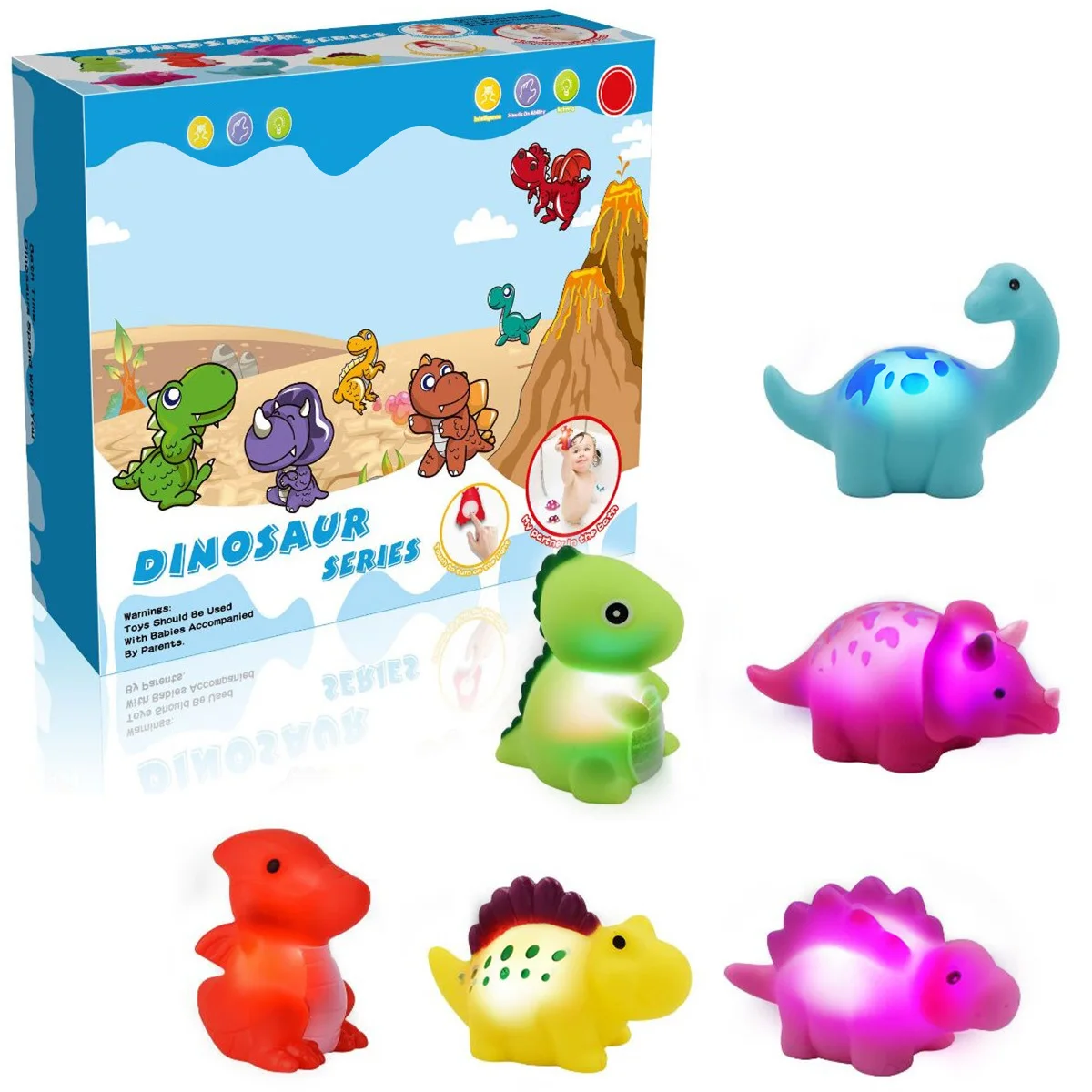 6pcs Light up Bath Toys for Kids Color Changing Water Toy Floating Dinosaur Bath Toys Early Educational Luminous Dinosaur
6pcs Light up Bath Toys for Kids Color Changing Water Toy Floating Dinosaur Bath Toys Early Educational Luminous Dinosaur