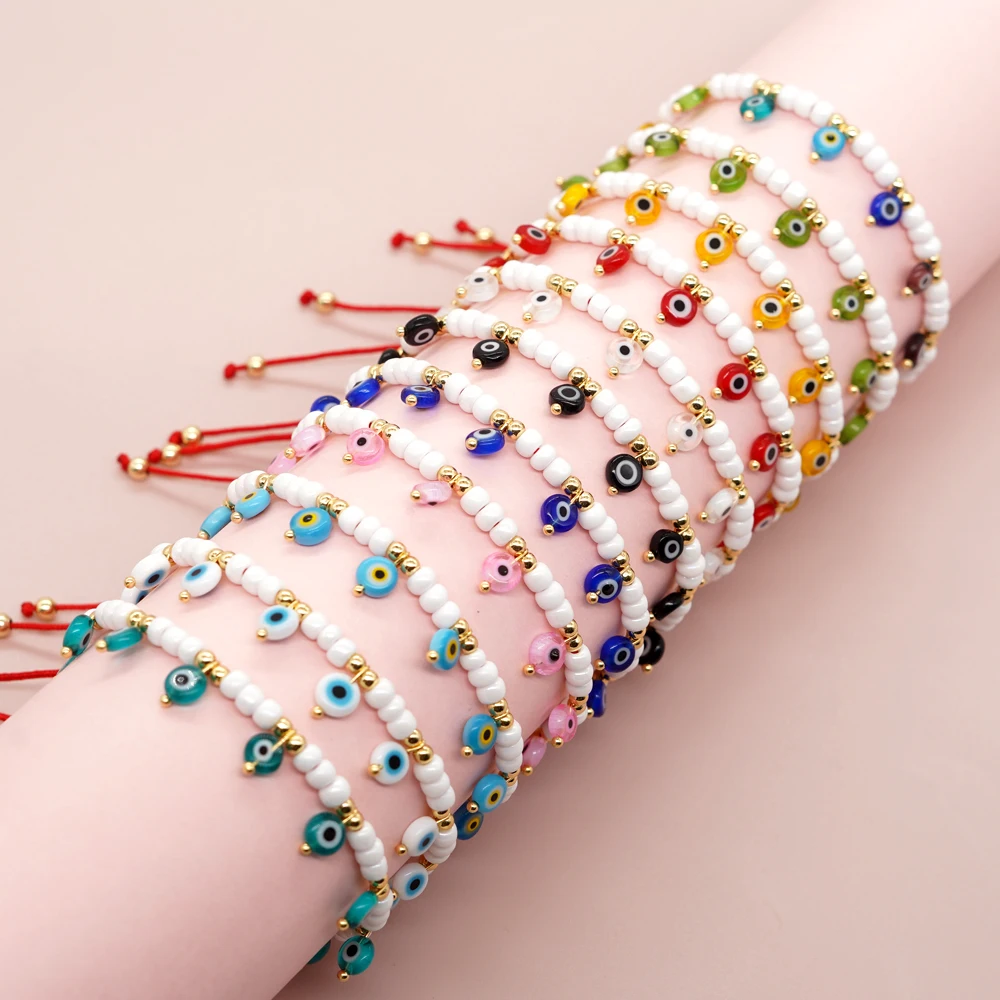 YASTYT Halloween Evil Eyes Bracelets Turkish Style Rainbow Color Glass Small Eyes Handmade Beaded Jewelry for Women
YASTYT Halloween Evil Eyes Bracelets Turkish Style Rainbow Color Glass Small Eyes Handmade Beaded Jewelry for Women