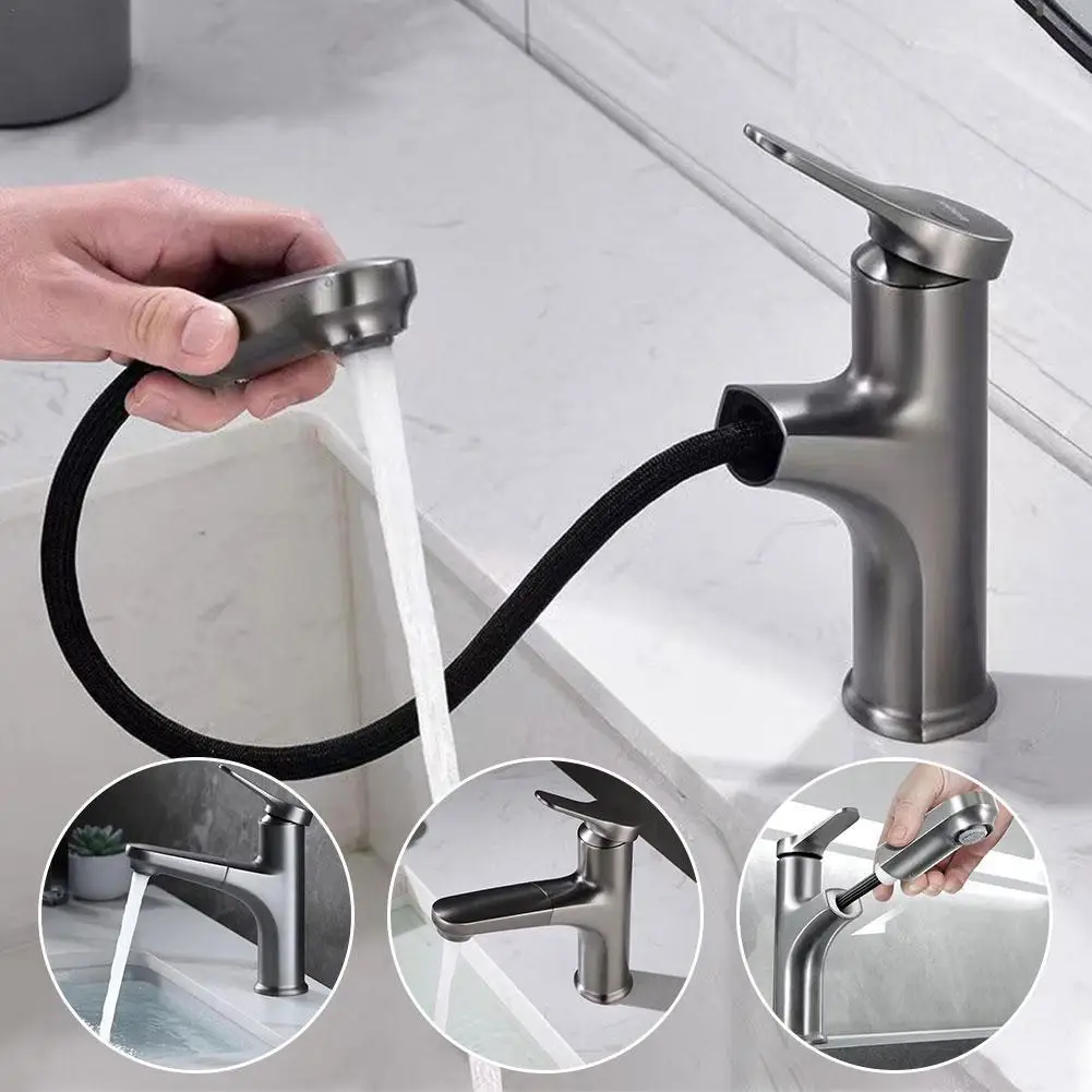 Gun Gray Faucet Pull-out Single Hand Basin Washbasin Basin Bathroom Cabinet Basin Faucet Hot And Cold For Bar Sink L6o2
Gun Gray Faucet Pull-out Single Hand Basin Washbasin Basin Bathroom Cabinet Basin Faucet Hot And Cold For Bar Sink L6o2