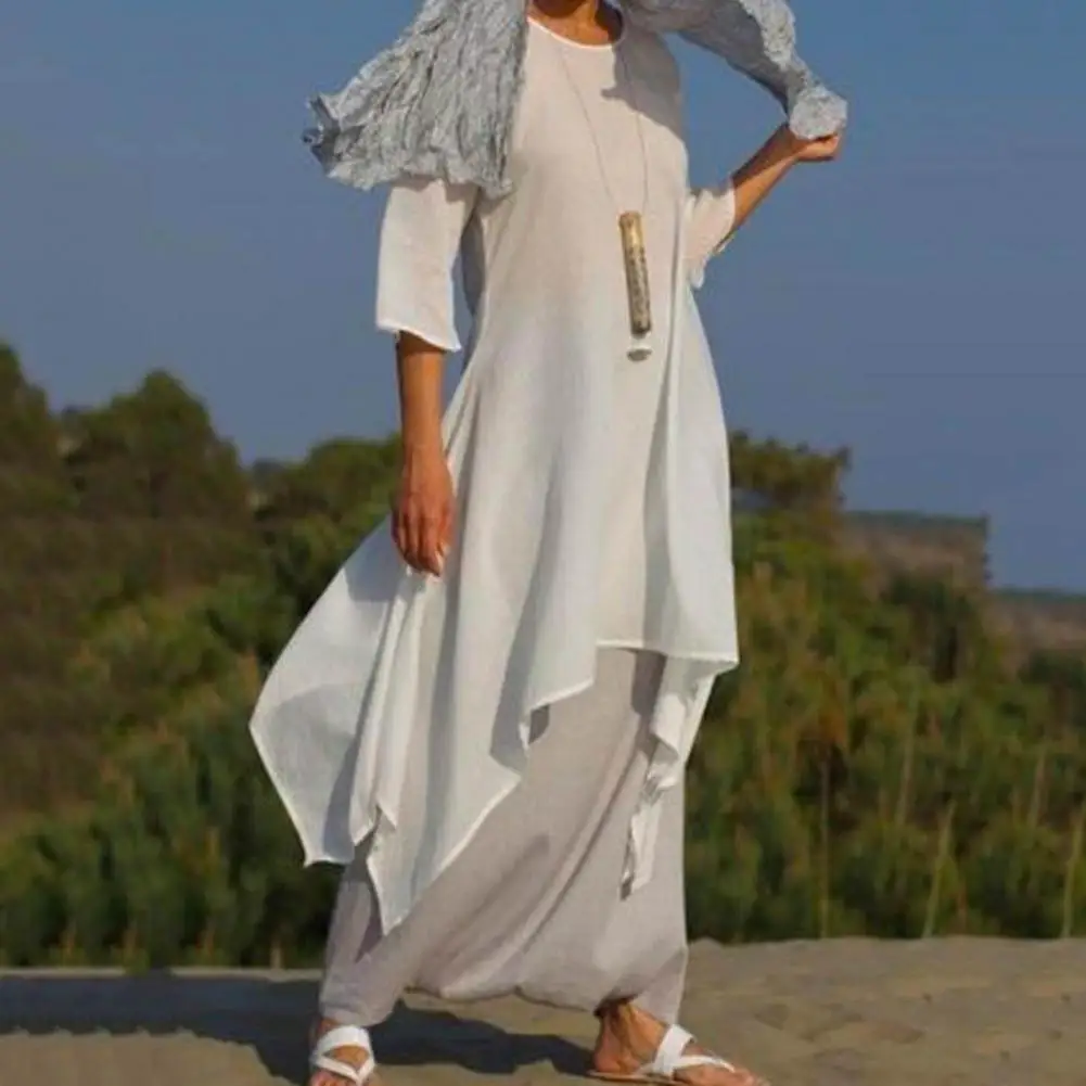 O-Neck Long Sleeve Loose Fitting Tunic Dress Women Fashion Irregular Hem Leisure Midi Dress Female Clothing
O-Neck Long Sleeve Loose Fitting Tunic Dress Women Fashion Irregular Hem Leisure Midi Dress Female Clothing