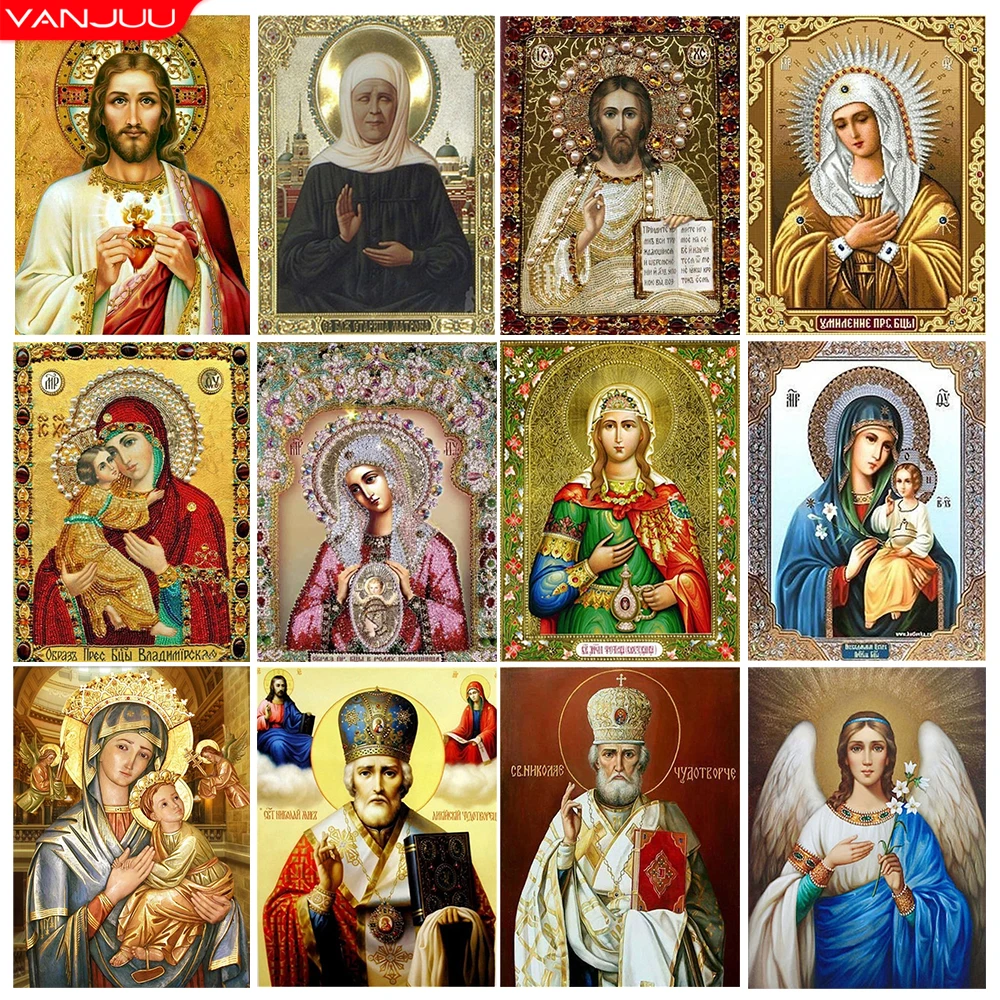 5D DIY Diamond Painting Religious Figures Full Round Cross Diamond Embroidery Rhinestone Mosaic Decorative Painting Craft Gift
5D DIY Diamond Painting Religious Figures Full Round Cross Diamond Embroidery Rhinestone Mosaic Decorative Painting Craft Gift