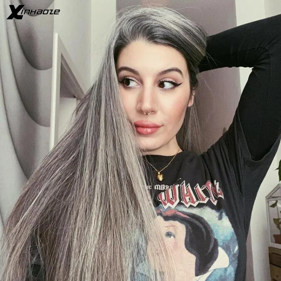 Brazilian Human Hair Sliver Grey Wigs Highlight Gray Wig Straight 13x4 Lace Frontal Human Hair Wig Salt and Pepper Hair Wigs
Brazilian Human Hair Sliver Grey Wigs Highlight Gray Wig Straight 13x4 Lace Frontal Human Hair Wig Salt and Pepper Hair Wigs