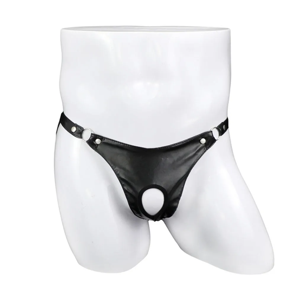 Men's Sexy Underwear Artificial Leather Metal Ring Thong Panties Cock Hole Erotic Jock Strap Underpants Back Hollow Out Briefs
Men's Sexy Underwear Artificial Leather Metal Ring Thong Panties Cock Hole Erotic Jock Strap Underpants Back Hollow Out Briefs