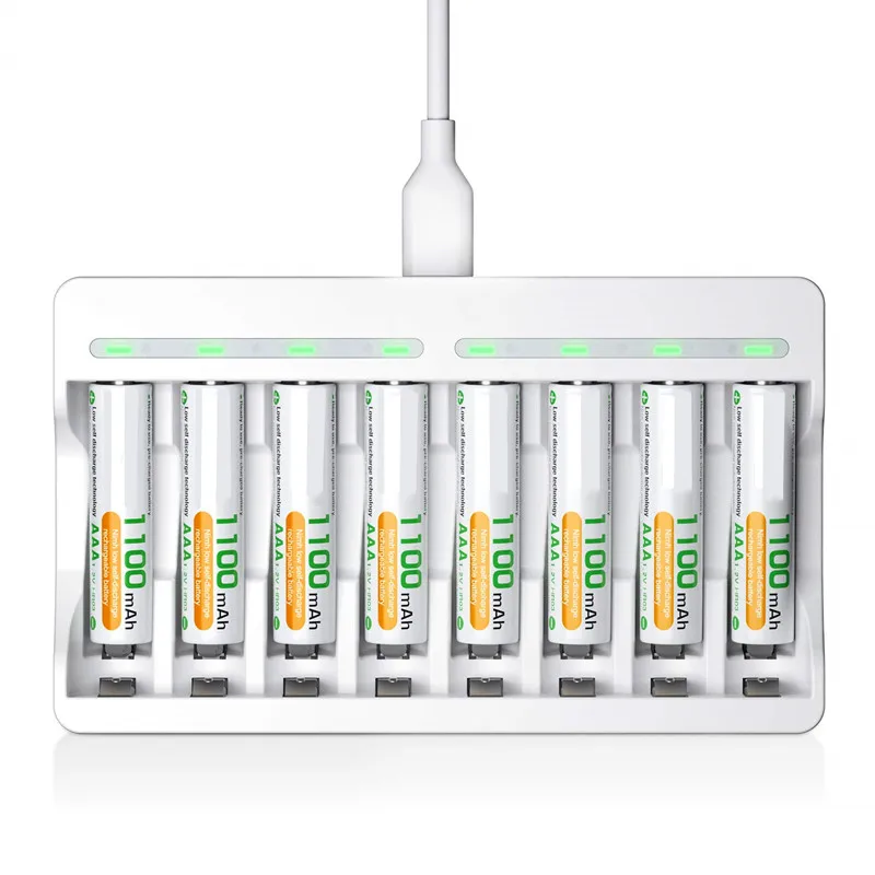 For Ni-MH AA AAA Rechargeable Batteries 8-slot USB Individual Battery Smart Charger with 5V 2A Fast Charging Function 1.2V
For Ni-MH AA AAA Rechargeable Batteries 8-slot USB Individual Battery Smart Charger with 5V 2A Fast Charging Function 1.2V