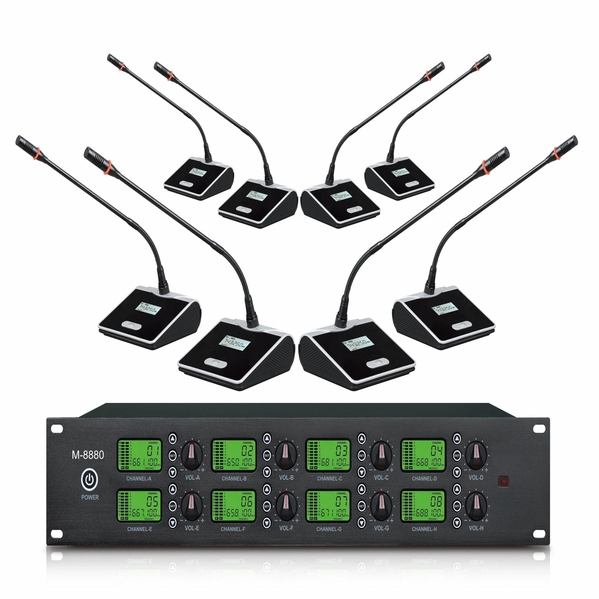 Портативный петличный микрофон на 8 каналов UHF Gooseneck, Беспроводная микрофонная система, профессиональный цифровой микшер, консоль, аудио
Портативный петличный микрофон на 8 каналов UHF Gooseneck, Беспроводная микрофонная система, профессиональный цифровой микшер, консоль, аудио
