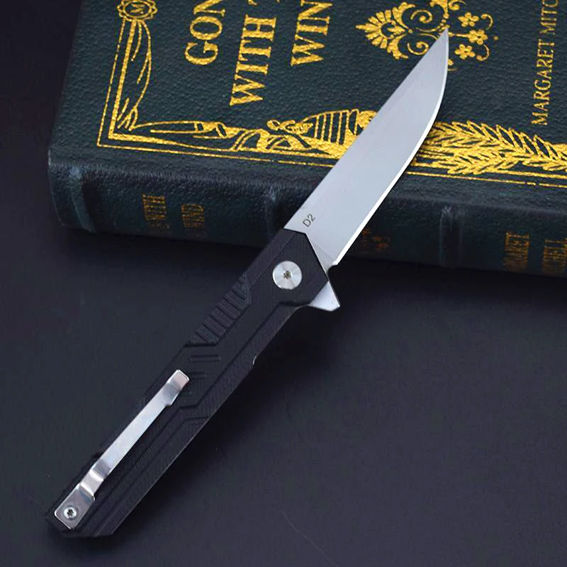D2 Steel folding knife high hardness outdoor survival knife Edge Camping fruit knife G10 handle portable self-defense knife
D2 Steel folding knife high hardness outdoor survival knife Edge Camping fruit knife G10 handle portable self-defense knife