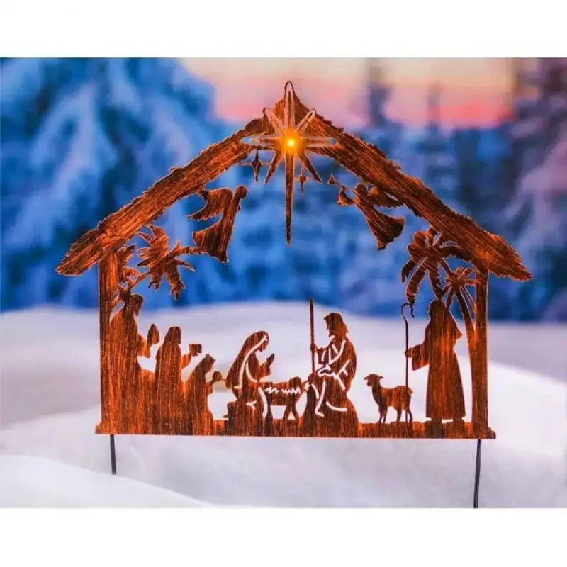 New Garden Iron Art Metal Outdoor Yard Scene Garden Decorative Home Decoration Jesus Birth Scene Metal Silhouette Dropshipping
New Garden Iron Art Metal Outdoor Yard Scene Garden Decorative Home Decoration Jesus Birth Scene Metal Silhouette Dropshipping