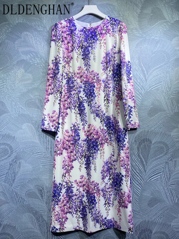 DLDENGHAN Fashion Designer Spring Pencil Dress Women O-Neck Long Sleeves Flower Print Midi Dresses
DLDENGHAN Fashion Designer Spring Pencil Dress Women O-Neck Long Sleeves Flower Print Midi Dresses