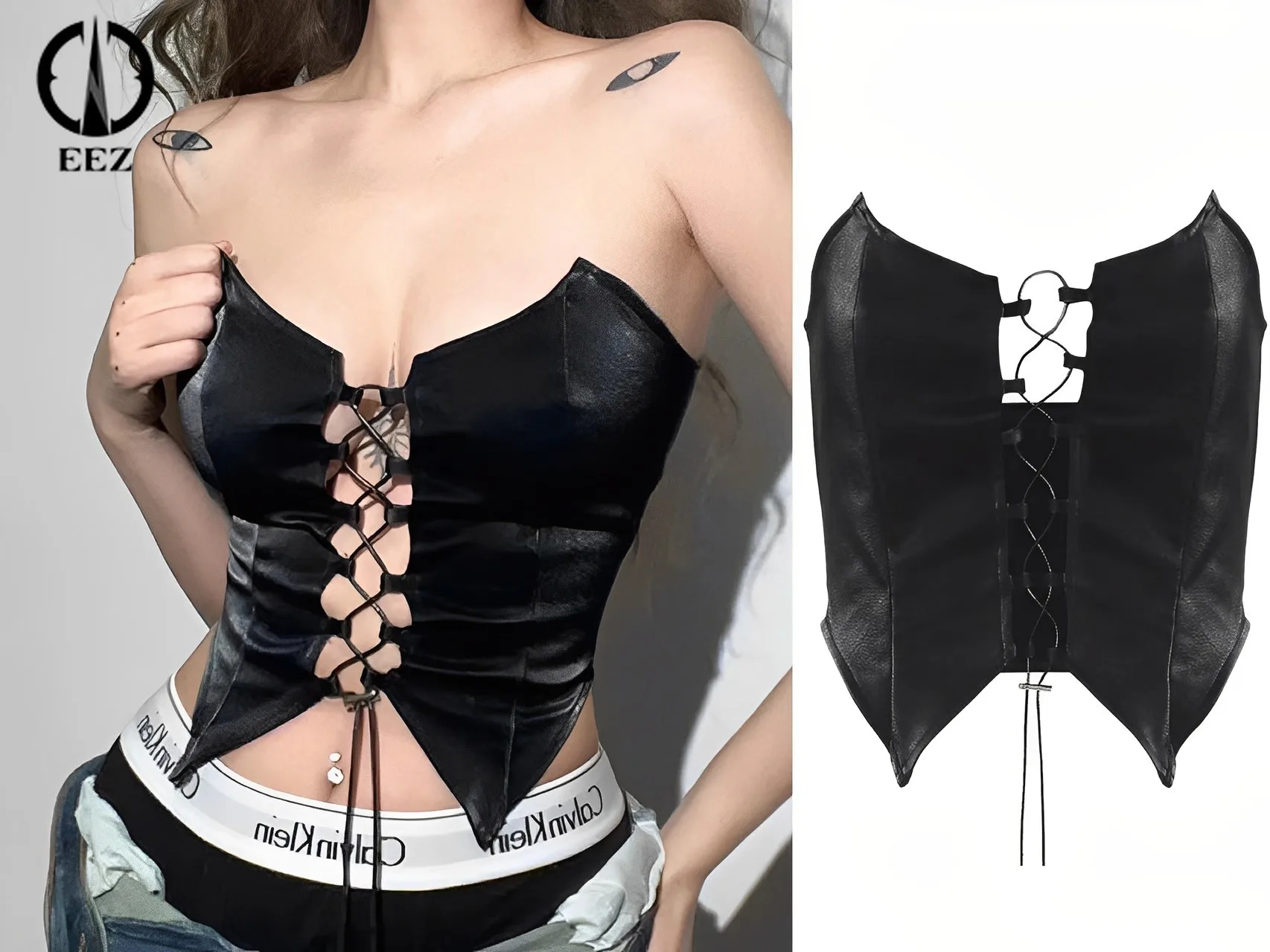Black Satin Bandage Coquette Crop Top Women Tube Tops Off Shoulder Sexy Hollow Out Bodycon Patchwork Summer Clothes Y2k Corsets
Black Satin Bandage Coquette Crop Top Women Tube Tops Off Shoulder Sexy Hollow Out Bodycon Patchwork Summer Clothes Y2k Corsets