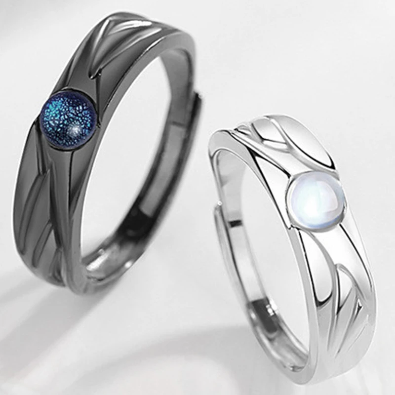 Angel and Devil Couple Rings Black and White Glazed Moonstone Ring Pair of Student Trendy Open Ring Jewelry Wedding Lover Gift
Angel and Devil Couple Rings Black and White Glazed Moonstone Ring Pair of Student Trendy Open Ring Jewelry Wedding Lover Gift