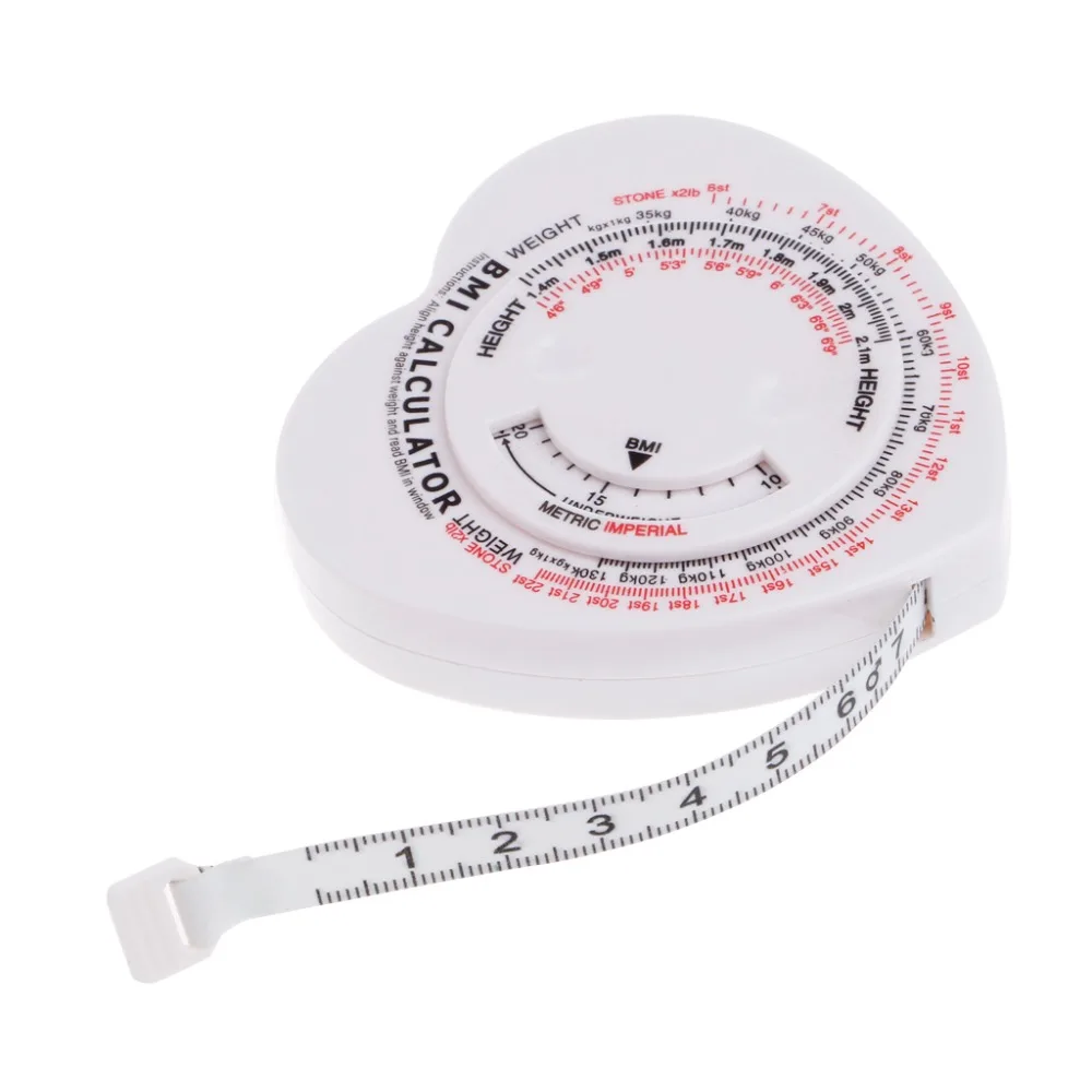 1.5M Colored Tape Heart-shaped BMI Body Mass Index Tape Measure Metric For Measure Monitor Assess Body Change Hand Tool
1.5M Colored Tape Heart-shaped BMI Body Mass Index Tape Measure Metric For Measure Monitor Assess Body Change Hand Tool
