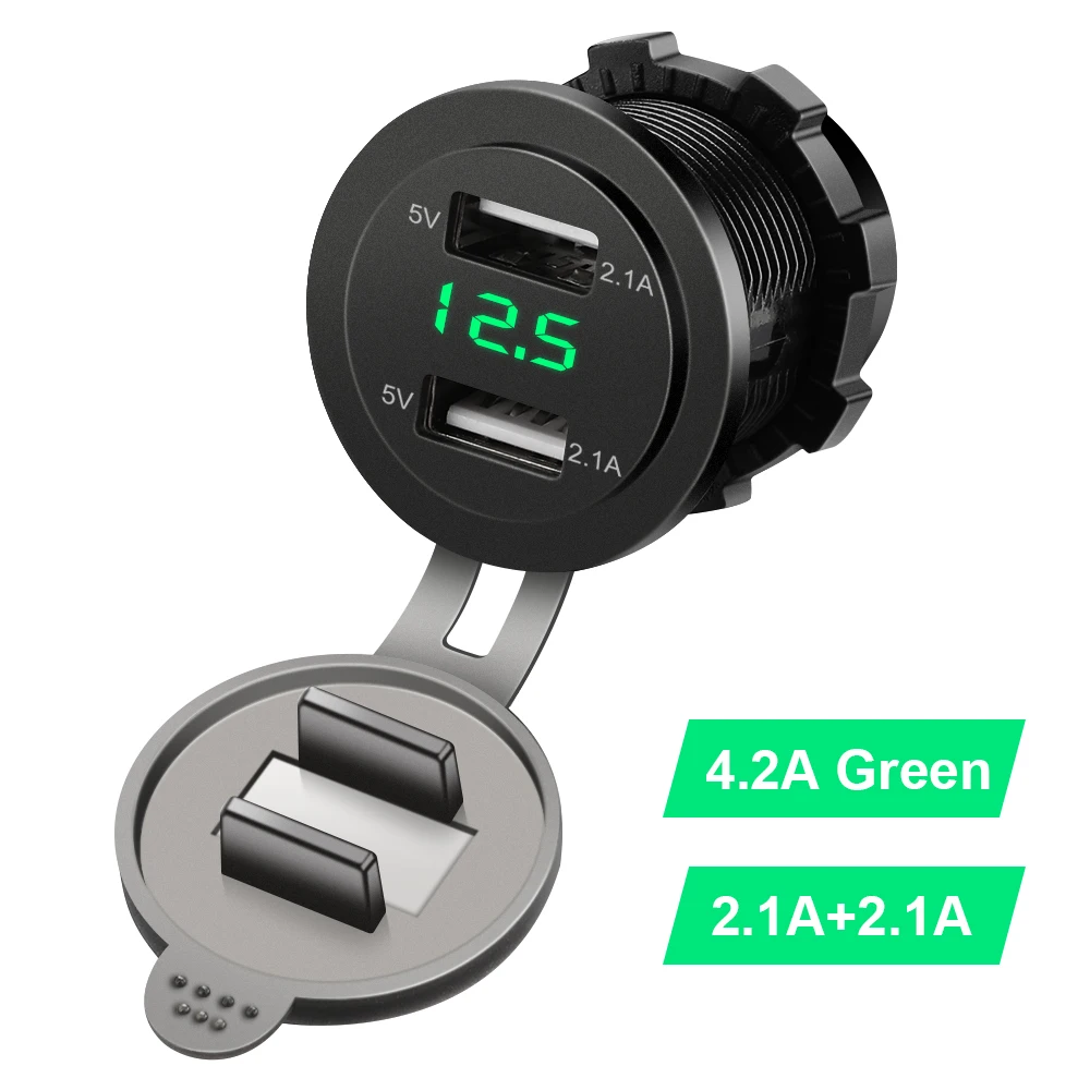 Dual USB Charger Socket 4.2A Mobile Phone Charge With LED Display Power Outlet Adapter For Motorcycle Boat ATV RV Truck
Dual USB Charger Socket 4.2A Mobile Phone Charge With LED Display Power Outlet Adapter For Motorcycle Boat ATV RV Truck