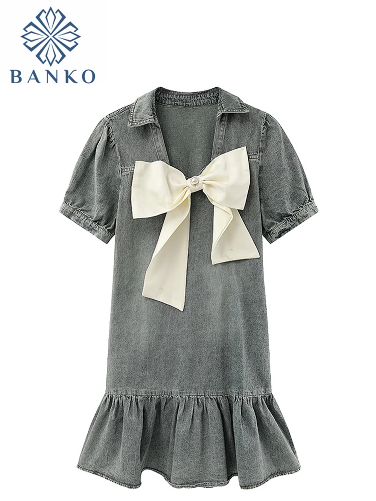 Women's Bow Denim Blue Mini Dress Party Club Y2k Sexy Elegant Vintage Kawaii Short Sleeve Cute A-line Dresses for Women Sundress
Women's Bow Denim Blue Mini Dress Party Club Y2k Sexy Elegant Vintage Kawaii Short Sleeve Cute A-line Dresses for Women Sundress