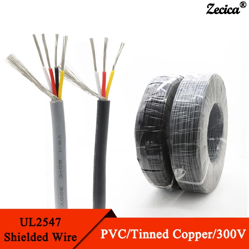 5/10M Shielded Wire Signal Cable 30 28 26 24 22 20 18 AWG Channel Audio 2 3 4 5 6 8 Core UL2547 Headphone Copper Control Wires 
5/10M Shielded Wire Signal Cable 30 28 26 24 22 20 18 AWG Channel Audio 2 3 4 5 6 8 Core UL2547 Headphone Copper Control Wires